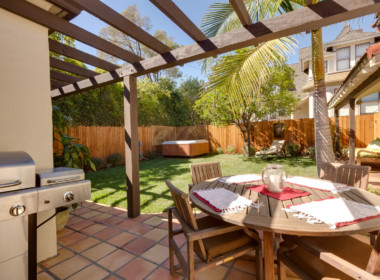 Main cottage patio and backyard