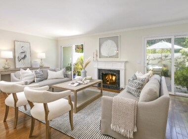 living room with fireplace